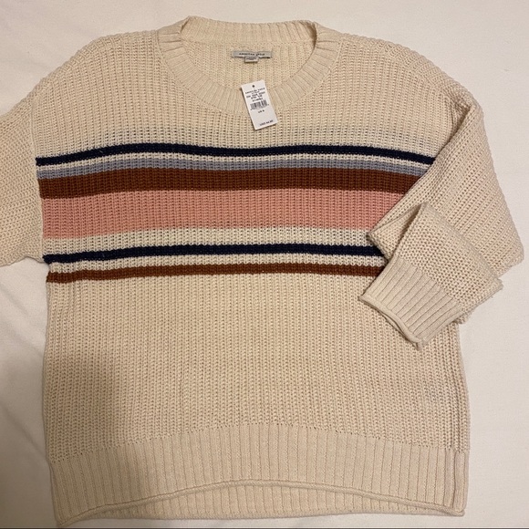 American Eagle Outfitters Sweaters - AE (new) striped cream sweater